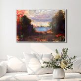 Colorful Wilderness VII - High Resolution Giclee Printed Canvas Framed in Contemporary Clear Acrylic Frame